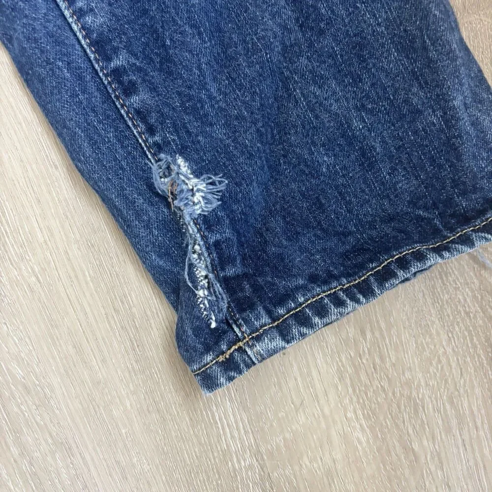 Abercrombie & Fitch Skinny Jeans Mens 32x32 Med. Wash Button Fly Distress